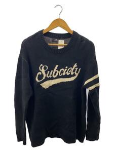 subciety◆GLORIOUS KNIT/L/コットン/BLK/無地