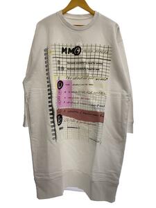 MM6◆Graphic print cotton Sweatshirt Dres/M/コットン/WHT/無地/S52CT06