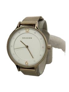 SKAGEN◆クォーツ腕時計/アナログ/ステンレス/WHT/GLD/skw2650