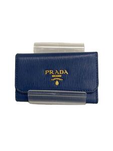 PRADA◆キーケース/レザー/NVY/無地/メンズ