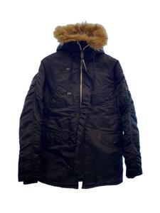 ALPHA INDUSTRIES◆フライトジャケット/M/ナイロン/BLK/無地/20094-201