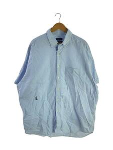 NAUTICA◆ボタンダウンシャツ/半袖シャツ/XXL/コットン/ブルー/青/ストライプ/222-1057