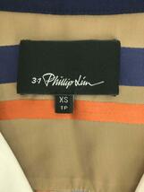 3.1 Phillip Lim◆半袖シャツ/XS/レーヨン/BRW/ストライプ/S172-2390WASMBowler Striped Shirt_画像3