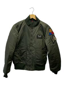 ALPHA INDUSTRIES◆フライトジャケット/M/ナイロン/KHK/TA1613-076/THERMOLITE/パッチドタンカース