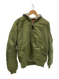 ALPHA INDUSTRIES◆フライトジャケット/L/ナイロン/GRN/TA0150-8003/フード着脱可