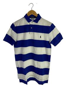 POLO RALPH LAUREN◆ポロシャツ/M/コットン/BLU/ボーダー