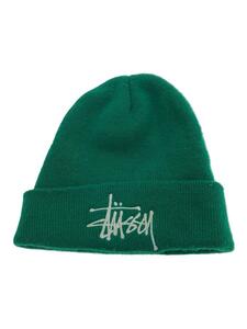 STUSSY◆ニットキャップ/FREE/コットン/GRN/メンズ