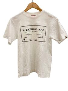 A BATHING APE◆Tシャツ/S/コットン/WHT/無地