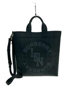 BURBERRY◆LOGO GRAPHIC LONDON CHECK TOTE/トートバッグ/-/BLK/チェック/8022519