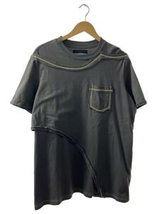 YUKI HASHIMOTO◆CONTRAST LAYERED T-SHIRT/Tシャツ/L/コットン/GRY/211-01-0604