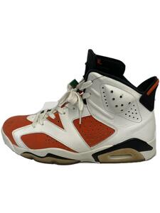 NIKE◆AIR JORDAN 6 RETRO/エアジョーダンレトロ/ホワイト/384664-145/ホワイト/オレンジ