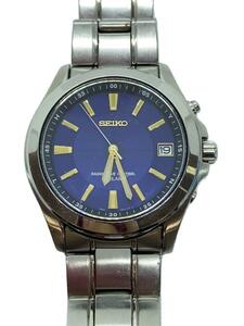 SEIKO◆SPIRIT/ソーラー腕時計/アナログ/ステンレス/NVY/SLV/SS/7B22-0AY0