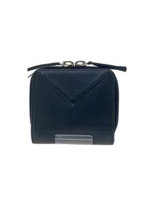 BALENCIAGA◆2つ折り財布/レザー/BLK/メンズ