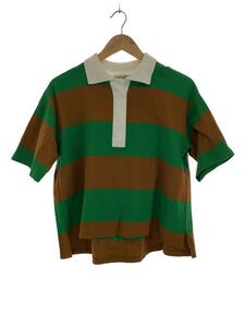 CONVERSE TOKYO* polo-shirt /-/ cotton / green / Brown / border 