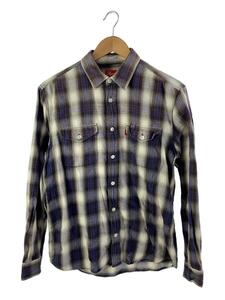 Supreme◆11AW/Ombre Plaid Shirt/長袖シャツ/M/ポリエステル/マルチカラー/オンブレCK