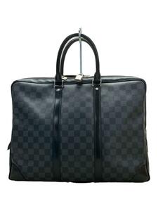 LOUIS VUITTON◆1)ポルト・ドキュマン・ヴォワヤージュ_ダミエ・グラフィット_BLK/PVC/BLK