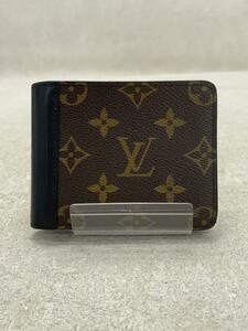 LOUIS VUITTON◆ポルト・フォイユ・ガスパル_モノグラム・マカサー_BRW/PVC/BRW/総柄/メンズ