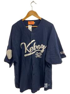 Keboz◆FLANNEL BASEBALL SHIRT/半袖シャツ/XL/コットン/NVY