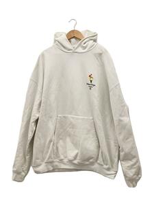 BALENCIAGA◆Embroidery Flame Hoodie/パーカー/XS/ポリエステル/WHT/620973/20AW