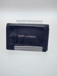 YVES SAINT LAURENT◆NUXX/3つ折り財布/ポリエステル/BLK/ユニセックス/588188/マジックテープ