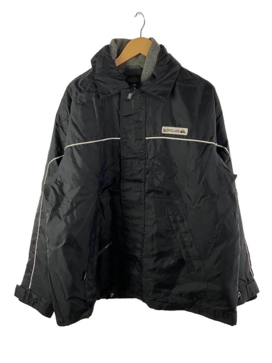 QUIKSILVER◆90s/ナイロンジャケット/ライナー付属/M/ナイロン/BLK/無地