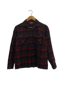 PENDLETON◆50s/開襟シャツ/長袖シャツ/M/ウール/レッド