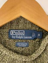 POLO RALPH LAUREN◆セーター(厚手)/S/コットン/KHK/無地_画像3