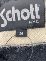 Schott◆プリズンボーダーセーター(厚手)/M/ウール/BLK/ボーダー_画像4