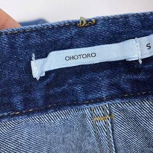 OHOTORO◆ワイドパンツ/S/コットン/IDG/無地/Curve Wide Jeansの画像4