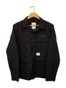 CRIMIE◆RIP STOP MILITARY SHIRT JACKET/L/コットン/BLK/CR1-02B5-JK31