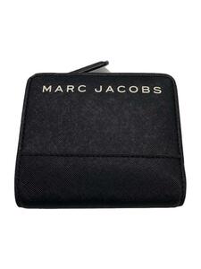 MARC JACOBS◆2つ折り財布/レザー/BLK/レディース/割れ有