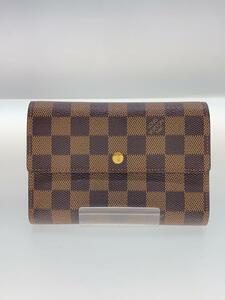 LOUIS VUITTON◆ポルト・トレゾール・エテュイ・パピエ_ダミエ・エベヌ_BRW/PVC/BRW/N61202