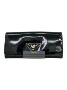 PRADA◆長財布/エナメル/BLK/レディース/1M1132