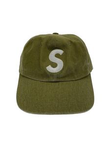 Supreme◆23AW/PIGMENT CANVAS S LOGO 6PANEL/キャップ/-/コットン/GRN/メンズ