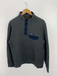 patagonia◆スウェット/M/コットン/GRY/STY25371FA17/オーガニックコットンキルトスナップTプルオーバー