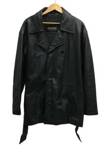 Wilsons Leather◆コート/-/レザー/BLK/無地//