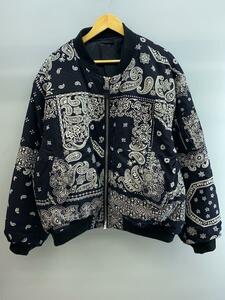 MIYAGIHIDETAKA◆DOUBLE FACE PADDED BOMBER JACKET/F.M.C.D./L/コットン/BLK/ジャケット//