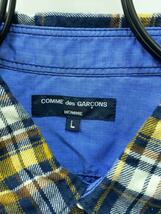 COMME des GARCONS HOMME◆AD2010/長袖シャツ/L/コットン/ネイビー/チェック/HF-B050_画像3