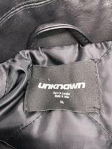 UNKNOWN◆レザージャケット・ブルゾン/XL/フェイクレザー_画像3