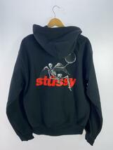 STUSSY◆Apocalypse Zip Hoodie/ジップパーカー/L/コットン/BLK_画像2