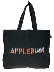 APPLEBUM◆トートバッグ/コットン/BLK/無地