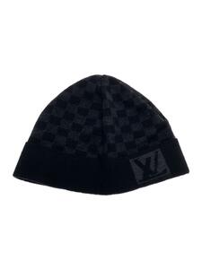 LOUIS VUITTON◆ニットキャップ/-/ウール/BLK/チェック/メンズ//