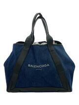 BALENCIAGA◆トートバッグ/デニム/IDG/無地/カバス/デニムトート_画像1