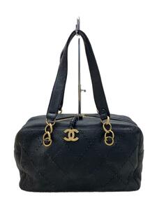 CHANEL◆ハンドバッグ/レザー/BLK//