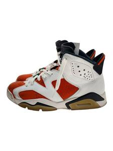 NIKE◆AIR JORDAN 6 RETRO/エアジョーダンレトロ/ホワイト/384664-145/25.5cm/ORN//