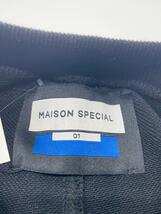 MAISON SPECIAL◆スウェット/1/コットン/BLK/無地//_画像3