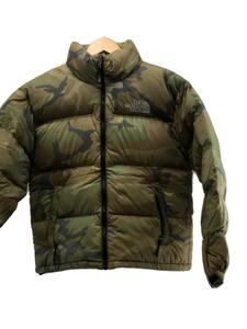 THE NORTH FACE◆NUPTSE JACKET_ヌプシジャケット/S/ナイロン/KHK/カモフラ//