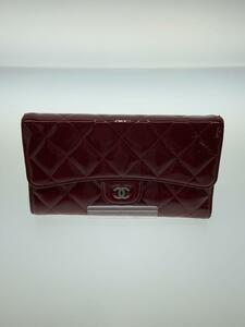 CHANEL◆長財布/レッド/無地/レディース