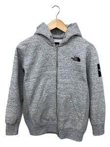 THE NORTH FACE◆SQUARE LOGO ZIP HOODIE_スクエア ロゴ フルジップ フーディ/S/ポリエステル/GRY