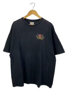 Disney◆Pirates Of The Caribbean/プリントTシャツ/XXL/コットン/BLK/色褪せ有